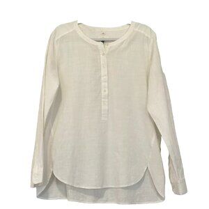 Ann Taylor Loft The Softened Half Button Shirt size Large NWT